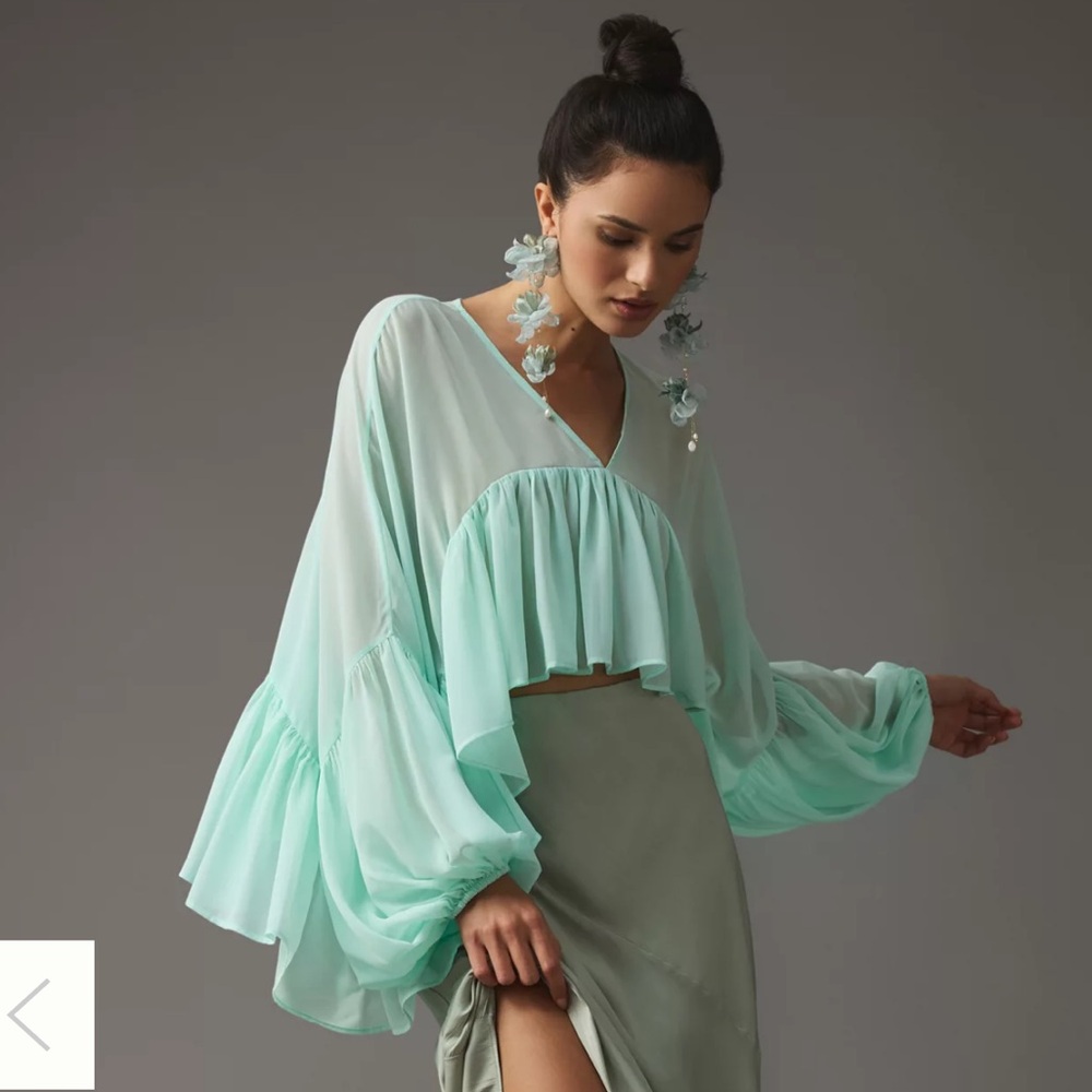 Anthropologie let me be sheer blouse